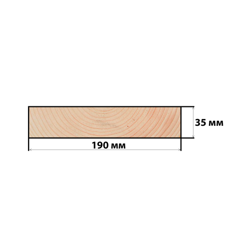 Доска строганная 35*190*6000 мм, камерной сушки (сорт-1, вл 16±2%)